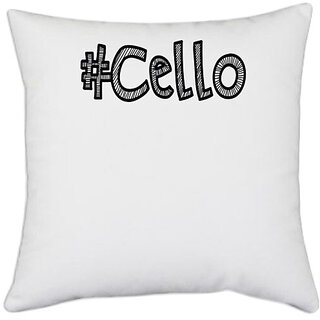                       UDNAG White Polyester '| cello' Pillow Cover [16 Inch X 16 Inch]                                              