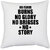 UDNAG White Polyester '| NO FLOOR BURNS' Pillow Cover [16 Inch X 16 Inch]