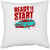 UDNAG White Polyester 'Drive | Ready to' Pillow Cover [16 Inch X 16 Inch]