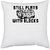 UDNAG White Polyester 'Playing | still plays with blocks' Pillow Cover [16 Inch X 16 Inch]