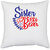 UDNAG White Polyester 'Sister | Sister Bear' Pillow Cover [16 Inch X 16 Inch]