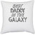 UDNAG White Polyester 'Father | best daddy in the galaxy' Pillow Cover [16 Inch X 16 Inch]