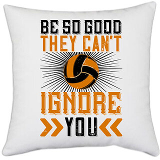                       UDNAG White Polyester 'Ignore | Be so good they cant ignore you' Pillow Cover [16 Inch X 16 Inch]                                              