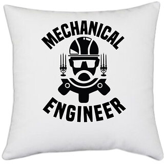                       UDNAG White Polyester 'Mechanical Engineer | Mechanical' Pillow Cover [16 Inch X 16 Inch]                                              