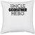 UDNAG White Polyester 'father | uncle father hero' Pillow Cover [16 Inch X 16 Inch]