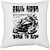 UDNAG White Polyester 'Rider | Devil rider' Pillow Cover [16 Inch X 16 Inch]