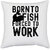 UDNAG White Polyester 'Fish Work | Born to Fish' Pillow Cover [16 Inch X 16 Inch]