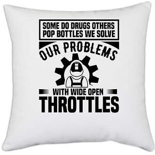                       UDNAG White Polyester 'Mechanical Engineer ' Pillow Cover [16 Inch X 16 Inch]                                              