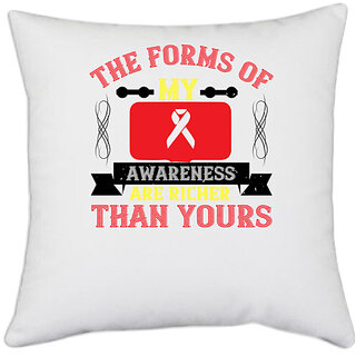                       UDNAG White Polyester 'Awareness | The forms of my awareness are richer than yours' Pillow Cover [16 Inch X 16 Inch]                                              