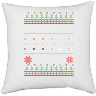                       UDNAG White Polyester 'Illustration | Template 50' Pillow Cover [16 Inch X 16 Inch]                                              