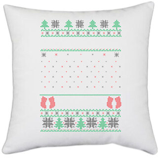                       UDNAG White Polyester 'Illustration | Template 45' Pillow Cover [16 Inch X 16 Inch]                                              