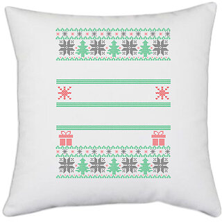                       UDNAG White Polyester 'Illustration | Template 40' Pillow Cover [16 Inch X 16 Inch]                                              
