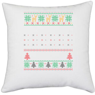                       UDNAG White Polyester 'Illustration | Template 29' Pillow Cover [16 Inch X 16 Inch]                                              