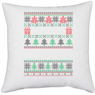                       UDNAG White Polyester 'Illustration | Template 20' Pillow Cover [16 Inch X 16 Inch]                                              
