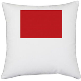                       UDNAG White Polyester '| Red Background' Pillow Cover [16 Inch X 16 Inch]                                              