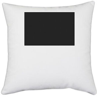                       UDNAG White Polyester '| Black Background' Pillow Cover [16 Inch X 16 Inch]                                              