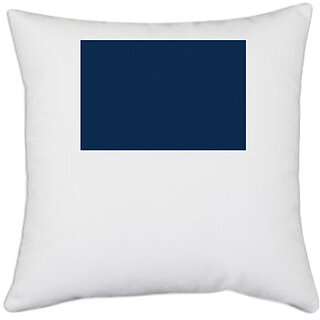                       UDNAG White Polyester '| Blue Background' Pillow Cover [16 Inch X 16 Inch]                                              