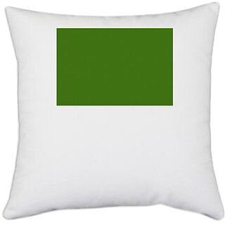                       UDNAG White Polyester '| Green Background' Pillow Cover [16 Inch X 16 Inch]                                              