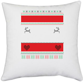                       UDNAG White Polyester 'Templete' Pillow Cover [16 Inch X 16 Inch]                                              