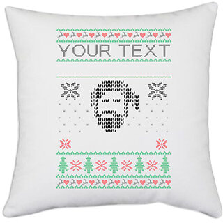                       UDNAG White Polyester 'Illustration | Template 1' Pillow Cover [16 Inch X 16 Inch]                                              