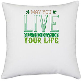                       UDNAG White Polyester 'Grand Mother | may you Live all the days of your life' Pillow Cover [16 Inch X 16 Inch]                                              