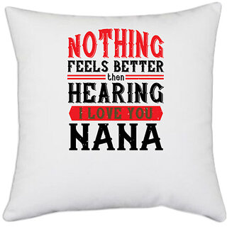                       UDNAG White Polyester 'Grand Father | NOTHING feels better then hearing' Pillow Cover [16 Inch X 16 Inch]                                              