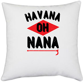                       UDNAG White Polyester 'Grand Father | 02 HAVANA OH NANA' Pillow Cover [16 Inch X 16 Inch]                                              