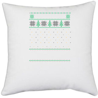                       UDNAG White Polyester '| Template 44' Pillow Cover [16 Inch X 16 Inch]                                              