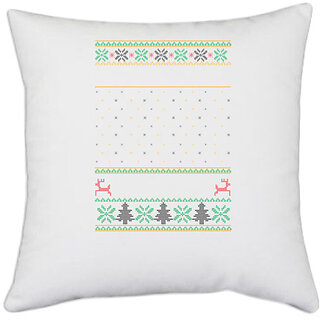                       UDNAG White Polyester '| Template 39' Pillow Cover [16 Inch X 16 Inch]                                              