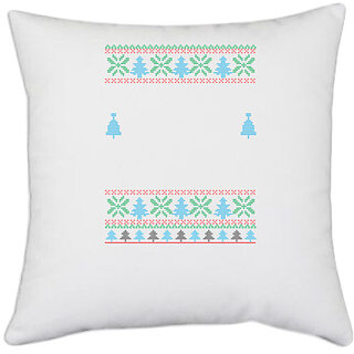                      UDNAG White Polyester '| Template 38' Pillow Cover [16 Inch X 16 Inch]                                              