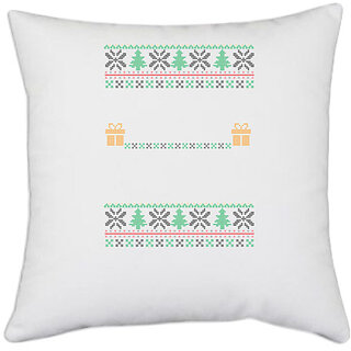                      UDNAG White Polyester '| Template 35' Pillow Cover [16 Inch X 16 Inch]                                              
