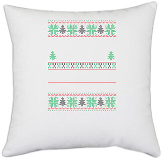                       UDNAG White Polyester '| Template 33' Pillow Cover [16 Inch X 16 Inch]                                              