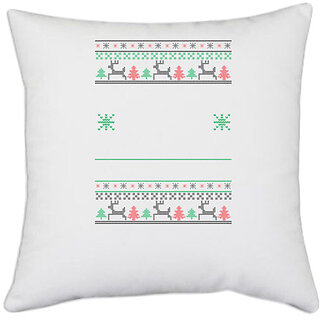                       UDNAG White Polyester '| Template 22' Pillow Cover [16 Inch X 16 Inch]                                              