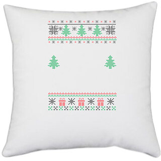                       UDNAG White Polyester '| Template 21' Pillow Cover [16 Inch X 16 Inch]                                              