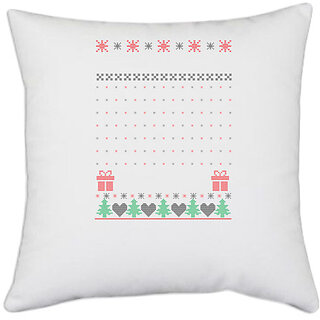                       UDNAG White Polyester '| Template 18' Pillow Cover [16 Inch X 16 Inch]                                              