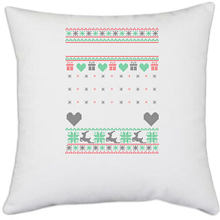                      UDNAG White Polyester '| Template 15' Pillow Cover [16 Inch X 16 Inch]                                              