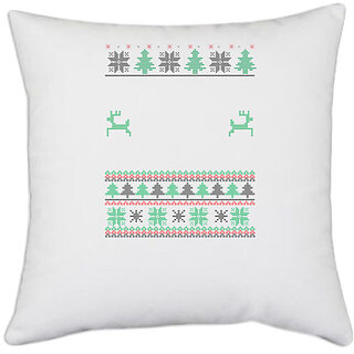                       UDNAG White Polyester '| Template 14' Pillow Cover [16 Inch X 16 Inch]                                              