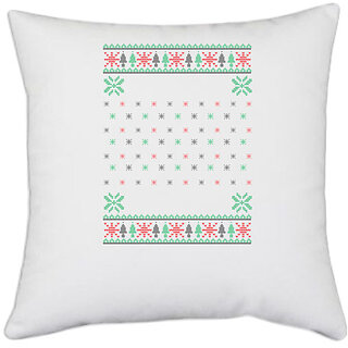                       UDNAG White Polyester '| Template 8' Pillow Cover [16 Inch X 16 Inch]                                              