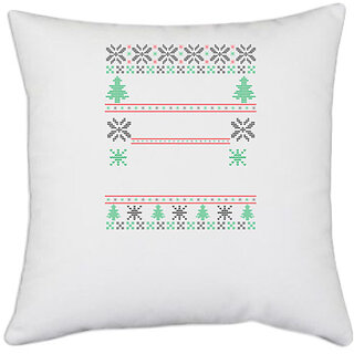                       UDNAG White Polyester '| Template 6' Pillow Cover [16 Inch X 16 Inch]                                              