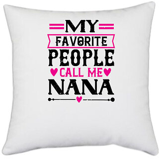                       UDNAG White Polyester 'Grand father | MY FAVORITE PEOPLE CALL' Pillow Cover [16 Inch X 16 Inch]                                              