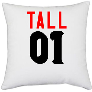                       UDNAG White Polyester 'Couple | tall 01' Pillow Cover [16 Inch X 16 Inch]                                              