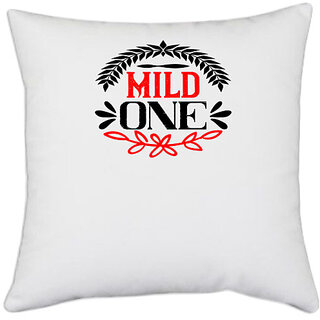                       UDNAG White Polyester 'Couple | mild one' Pillow Cover [16 Inch X 16 Inch]                                              