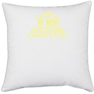                       UDNAG White Polyester 'Mother | Whatever else is unsure in this stinking' Pillow Cover [16 Inch X 16 Inch]                                              