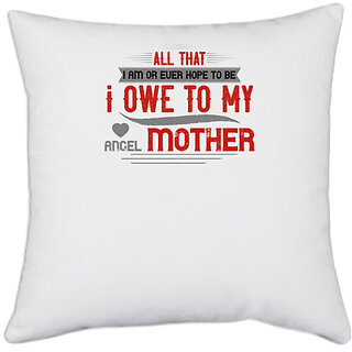                       UDNAG White Polyester 'Cameraman | All that I am or ever hope to be' Pillow Cover [16 Inch X 16 Inch]                                              