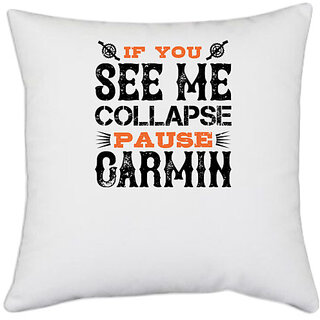                      UDNAG White Polyester 'Engineer | if you see me collapse pause' Pillow Cover [16 Inch X 16 Inch]                                              