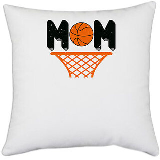                       UDNAG White Polyester 'Mother | mom copy 2' Pillow Cover [16 Inch X 16 Inch]                                              