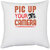 UDNAG White Polyester 'Cameraman | PIC UP YOUR CAMERA' Pillow Cover [16 Inch X 16 Inch]