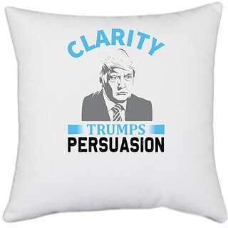                      UDNAG White Polyester 'Clarity | Clarity' Pillow Cover [16 Inch X 16 Inch]                                              
