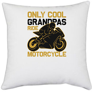                       UDNAG White Polyester 'Racing | Only cool' Pillow Cover [16 Inch X 16 Inch]                                              