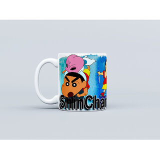                       Shinchan Theme Printed Mug White Tea Milk and Coffee Cup and Mug Made of Ceramic-11 oz (350ml) Ideal and Sweet Gift and                                              